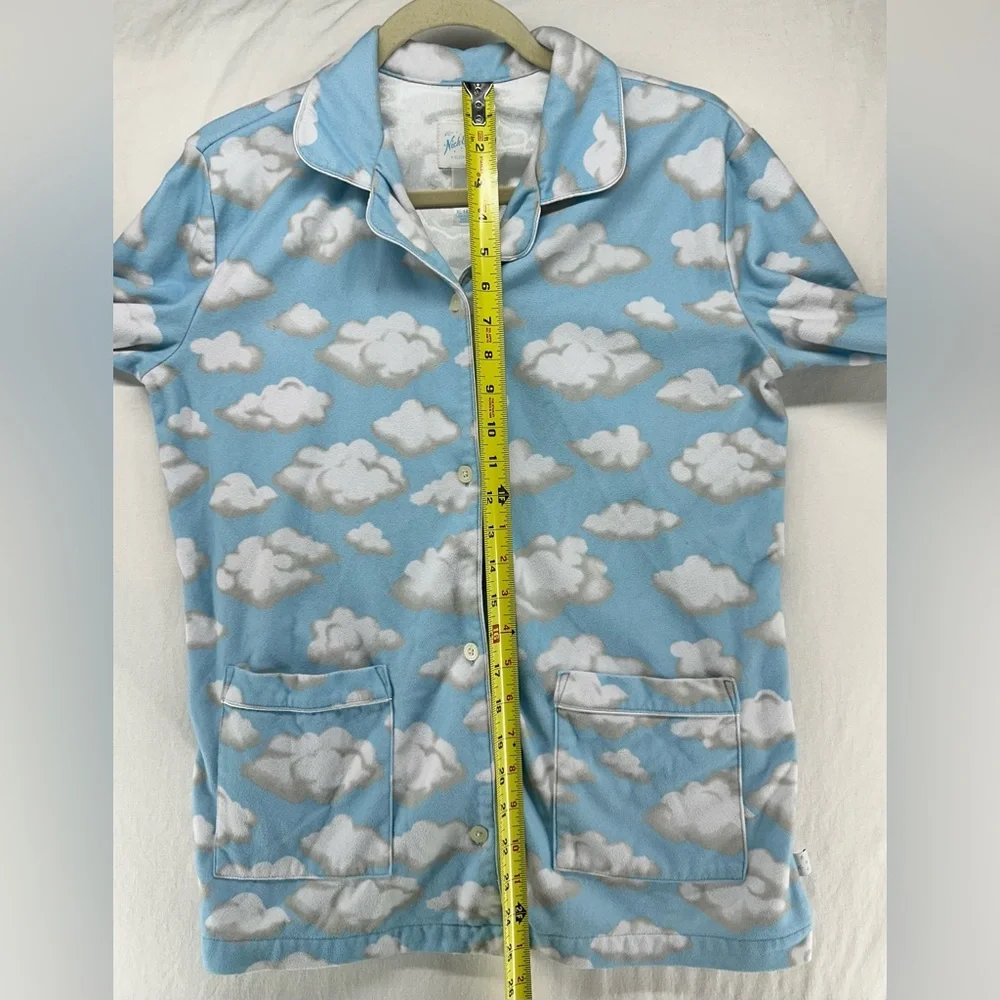 Nick and Nora Vintage 100% Cotton‎ Clouds Pajama Set Youth Size XL 14/16